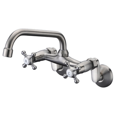Montaggio a parete per rubinetto da cucina, rubinetto a parete in nichel spazzolato con diffusione regolabile da 3" a 9".