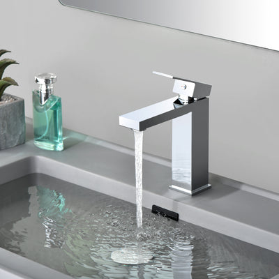 sumerain Rubinetto da bagno in acciaio inossidabile Rubinetto per lavabo monocomando cromato monoforo