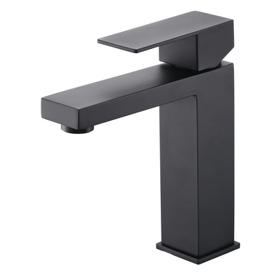 sumerain Rubinetto da bagno nero opaco Rubinetto per lavabo monoforo in acciaio inossidabile SUS 304