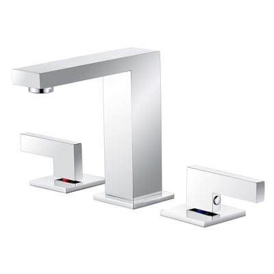 sumerain Rubinetto da bagno diffuso Rubinetto da 8 pollici per lavandino del bagno, rubinetto per lavabo moderno cromato con tubo di installazione rapida