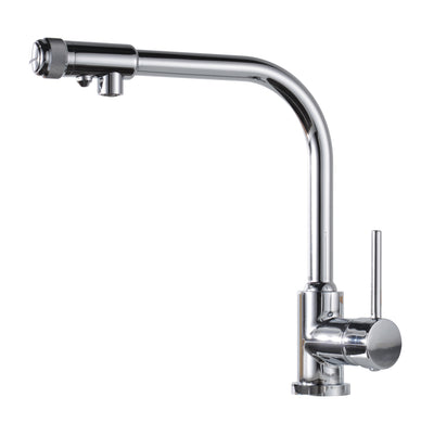 Rubinetto da cucina a 3 vie con rubinetto purificatore filtro acqua potabile, ottone cromato